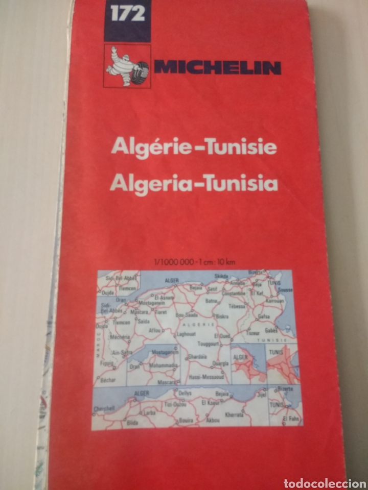 Mapas contempor&acirc;neos: MICHELIN 172. ALGERIA TUNISIA. 1/4 000 000 - 1CM:40 KM. PNEU MICHELIN. A&ntilde;o 1983.