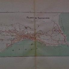 Mapas contemporáneos: MAPA Y PLANO HISTORICO SANTANDER 1910 INSTITUTO GEOGRAFICO ESTADISTICO CANTABRIA EXCELENTE CONSER. Lote 243083550