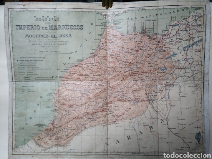 Mapas contempor&aacute;neos: MAPA IMPERIO DE MARRUECOS. MOGHREB-EL-AKSA. BENITO CHIAS Y CARBO.
