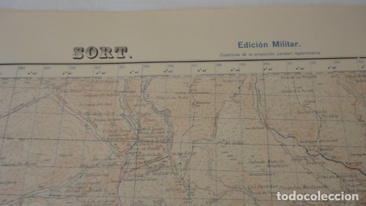 Mapas contempor&aacute;neos: ANTIGUO MAPA DE SORT.LERIDA. EDICION MILITAR 1950 - Foto 2