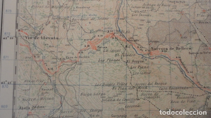 Mapas contempor&aacute;neos: ANTIGUO MAPA DE SORT.LERIDA. EDICION MILITAR 1950 - Foto 5