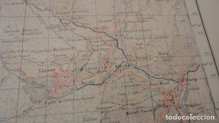Mapas contempor&aacute;neos: ANTIGUO MAPA DE SORT.LERIDA. EDICION MILITAR 1950 - Foto 6