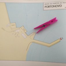 Mapas contemporáneos: AÑOS 60S PLANO MAPA PUERTOS MUELLES - PUERTO DE GALICIA - PONTEVEDRA - PORTONOVO Y EL GROVE