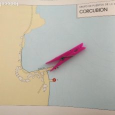 Mapas contemporáneos: AÑOS 60S PLANO MAPA PUERTOS MUELLES - PUERTO DE GALICIA LA CORUÑA - CORCUBION Y FINISTERRE