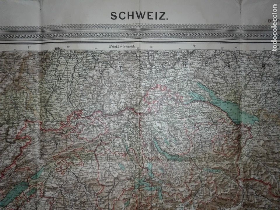 Mapas contempor&aacute;neos: Mapa de Suiza - c.1900 - Foto 2
