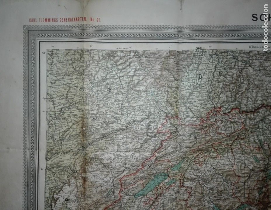 Mapas contempor&aacute;neos: Mapa de Suiza - c.1900 - Foto 3
