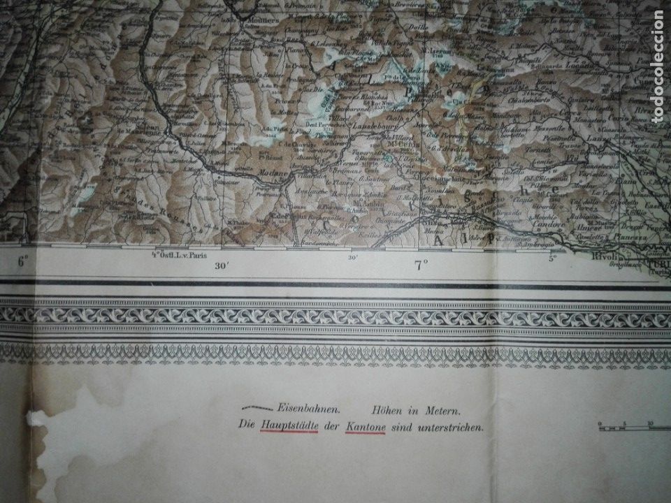Mapas contempor&aacute;neos: Mapa de Suiza - c.1900 - Foto 5