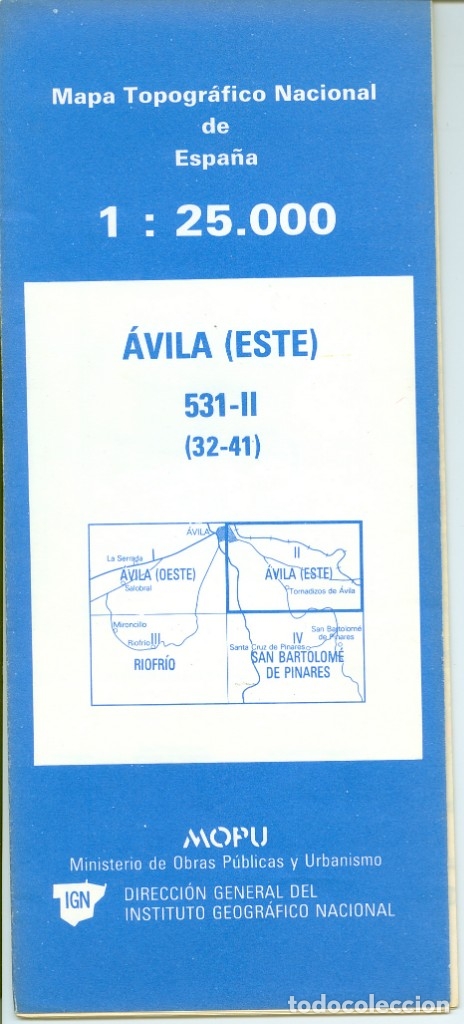 Contemporary maps: MAPA TOPOGR&Aacute;FICO - AVILA ESTE - INSTITUTO GEOGR&Aacute;FICO NACIONAL - ESCALA 1:25.000
