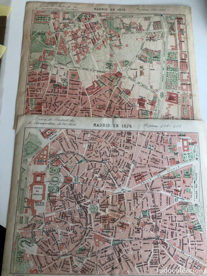 Mapas contempor&aacute;neos: 3 mapas de Madrid 1876 y 1892 - Foto 1