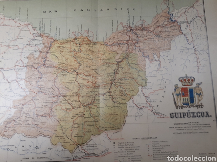 Mapas contempor&aacute;neos: MAPA DE GUIPUZCOA A&Ntilde;O 1915 50 X37 CMS. - Foto 1