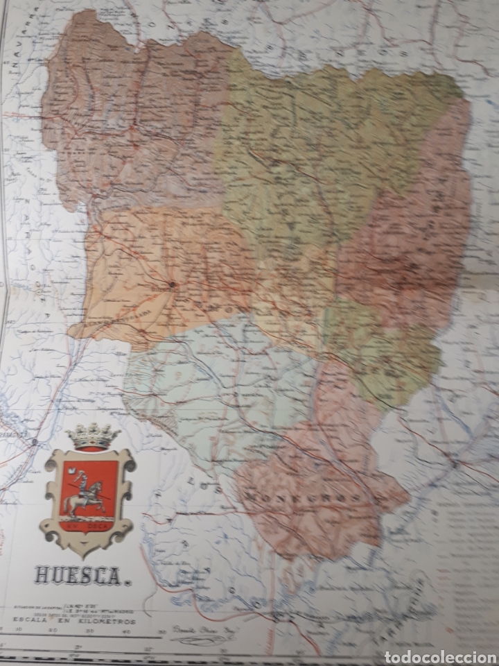 Mapas contempor&aacute;neos: MAPA DE HUESCA A&Ntilde;O 1915 50X37 CMS. - Foto 1