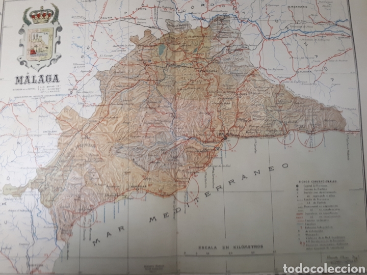 Mapas contempor&aacute;neos: MAPA DE MALAGA A&Ntilde;O 1915 50X37 CMS. - Foto 1