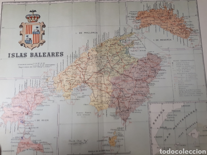 Mapas contempor&aacute;neos: MAPA DE LAS ISLAS BALEARES A&Ntilde;O 1915 50X37 CMS - Foto 1
