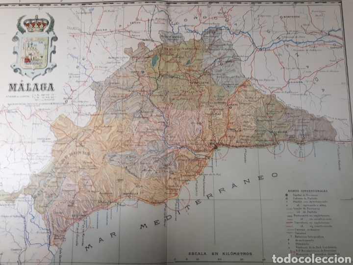 Mapas contempor&aacute;neos: MAPA DE MALAGA A&Ntilde;O 1915 50X37 CMS. - Foto 1