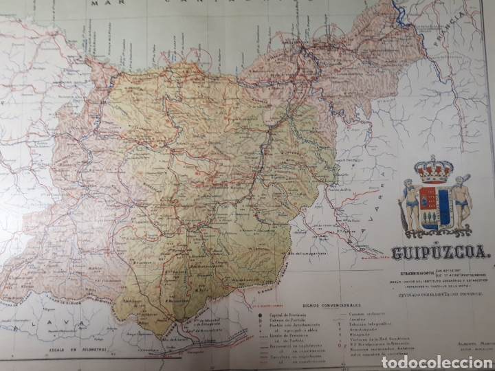 Mapas contempor&aacute;neos: MAPA DE GUIPUZCOA A&Ntilde;O 1915 50X37 CMS. - Foto 1