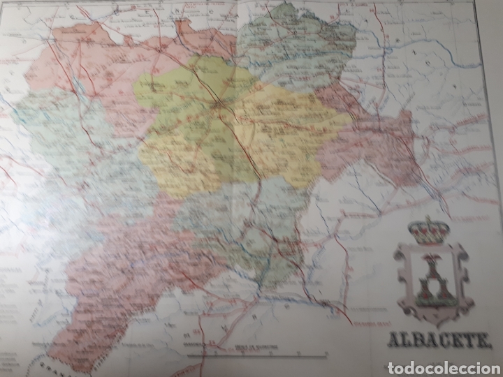 Mapas contempor&aacute;neos: MAPA DE ALBACETE A&Ntilde;O 1915 50X37 CMS - Foto 1