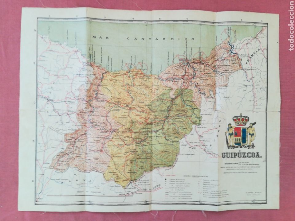 Mappe contemporanee: MAPA GUIP&Uacute;ZCOA ENTELADO - PRINCIPIOS SIGLO XX - F. GALCER&Aacute;N - ALBERTO MART&Iacute;N ED. - BARCELONA