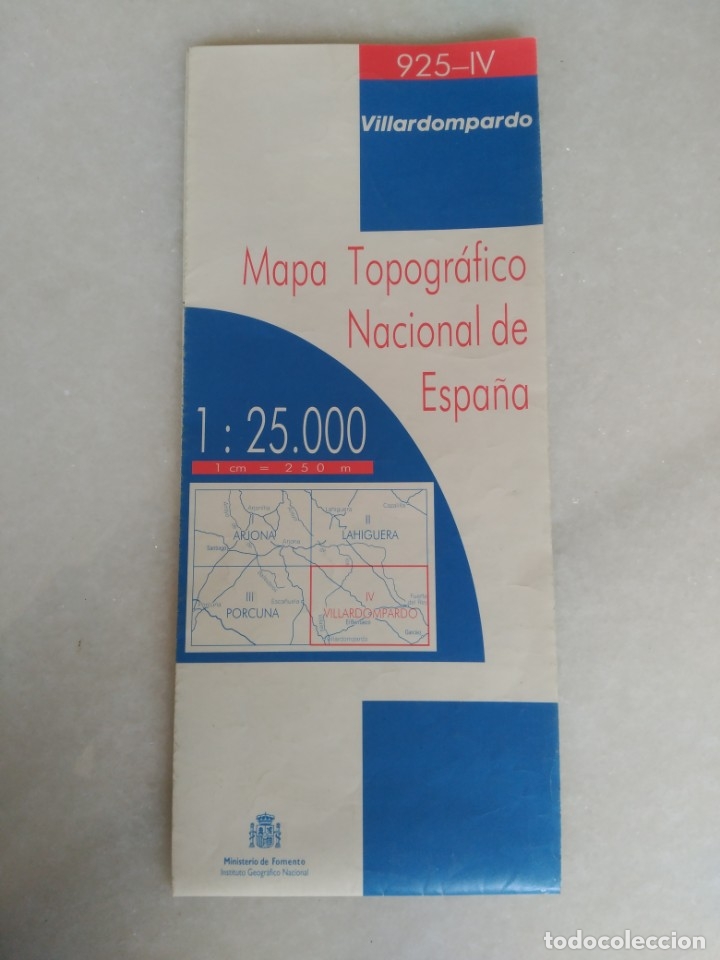 Mapas contempor&aacute;neos: Mapa topogr&aacute;fico de villadompardo (Ja&eacute;n) - Foto 1
