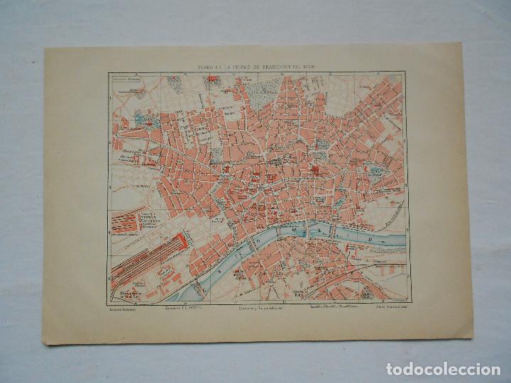 Mappe contemporanee: ANTIGUO PLANO DE LA CIUDAD DE FRANCFOTT DE MONTANER Y SIMON LAMINA DICCIONARIO ENCICLOPEDICO