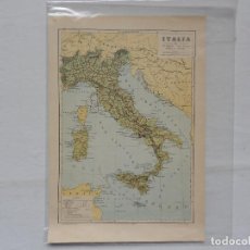 Mapas contemporáneos: ANTIGUO MAPA DE ITALIA DE MONTANER Y SIMON LAMINA DICCIONARIO ENCICLOPEDICO