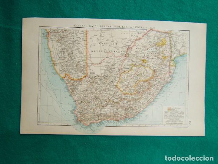 Mapas contempor&aacute;neos: MAPA DE AFRICA-KAPLAND NATAL BURENREPUBLIKEN UND LUDERITZLAND-BOTSWANA-NAMIBIA-155-1899....