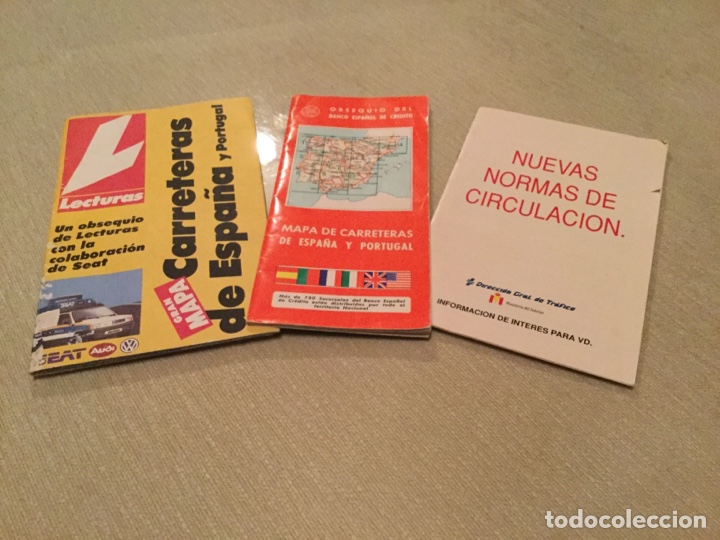 Zeitgen&ouml;ssische Karten: LOTE ...MAPA DE CARRETERAS DE ESPA&Ntilde;A Y PORTUGAL ,NUEVAS NORMAS DE CIRCULACI&Oacute;N A&Ntilde;O 1992