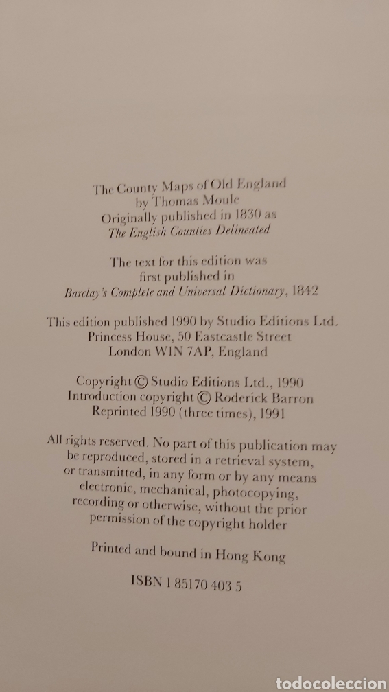 Mapas contempor&aacute;neos: MAPA CONDADO VIEJA INGLATERRA THOMAS MOULE - Foto 2