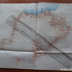 Mapas contemporáneos: PRECIOSO MAPA MANUSCRITO, FINES S XIX, ITINERARIO NAVARRA, PAÍS VASCO