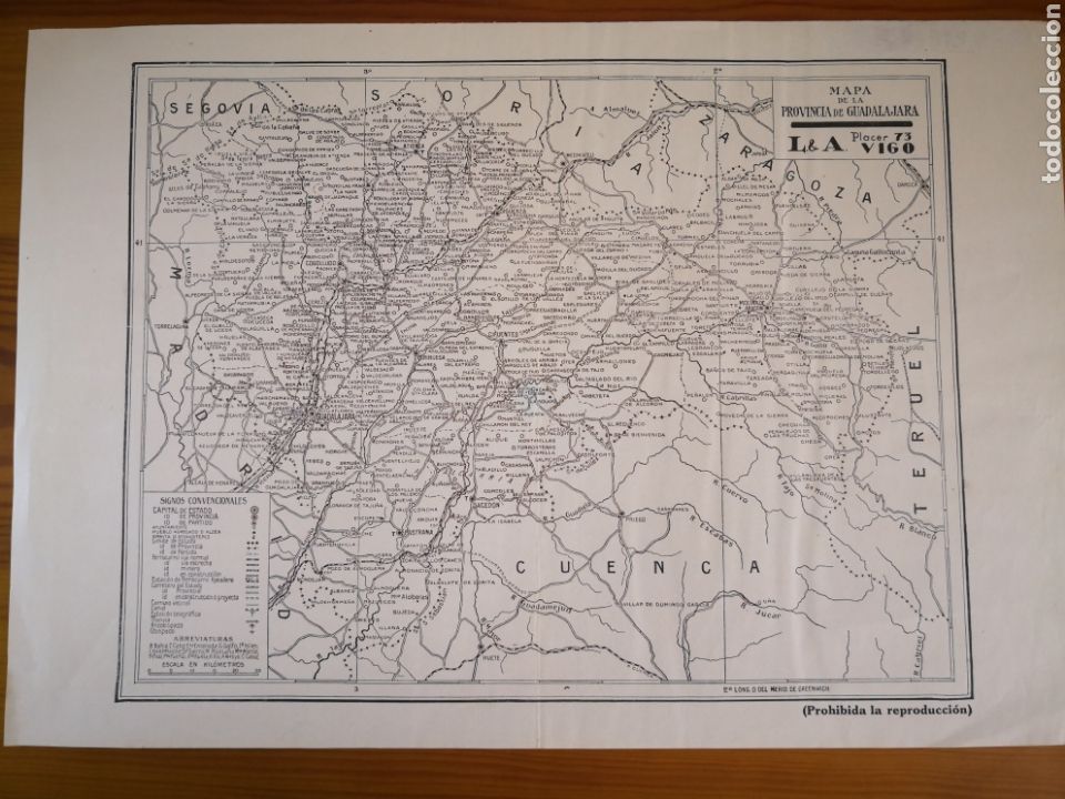 Contemporary maps: Antiguo Mapa de la Provincia de Guadalajara, 40x28cm
