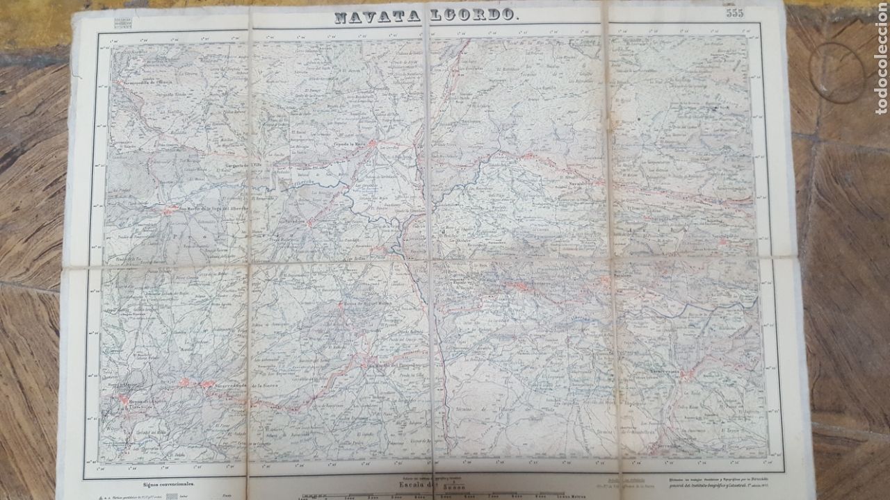 Contemporary maps: MAPA TOPOGRAFICO NAVATALGORDO AVILA 555 1952, 1&ordf; edici&oacute;n. ENTELADO, Instituto geogr&aacute;fico y catastral