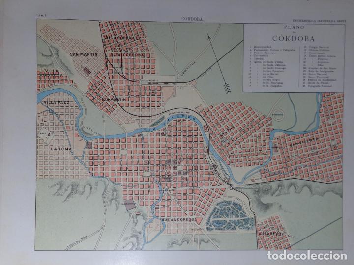 Contemporary maps: PLANO Y FOTOS DE CORDOBA ARGENTINA - L&Aacute;MINA DOBLE CARA - ENCICLOPEDIA ILUSTRADA SEGU&Iacute; 1905