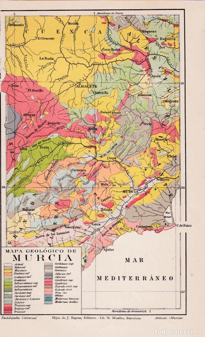 Mapas contempor&acirc;neos: Mapa geol&oacute;gico de Murcia * - 1927