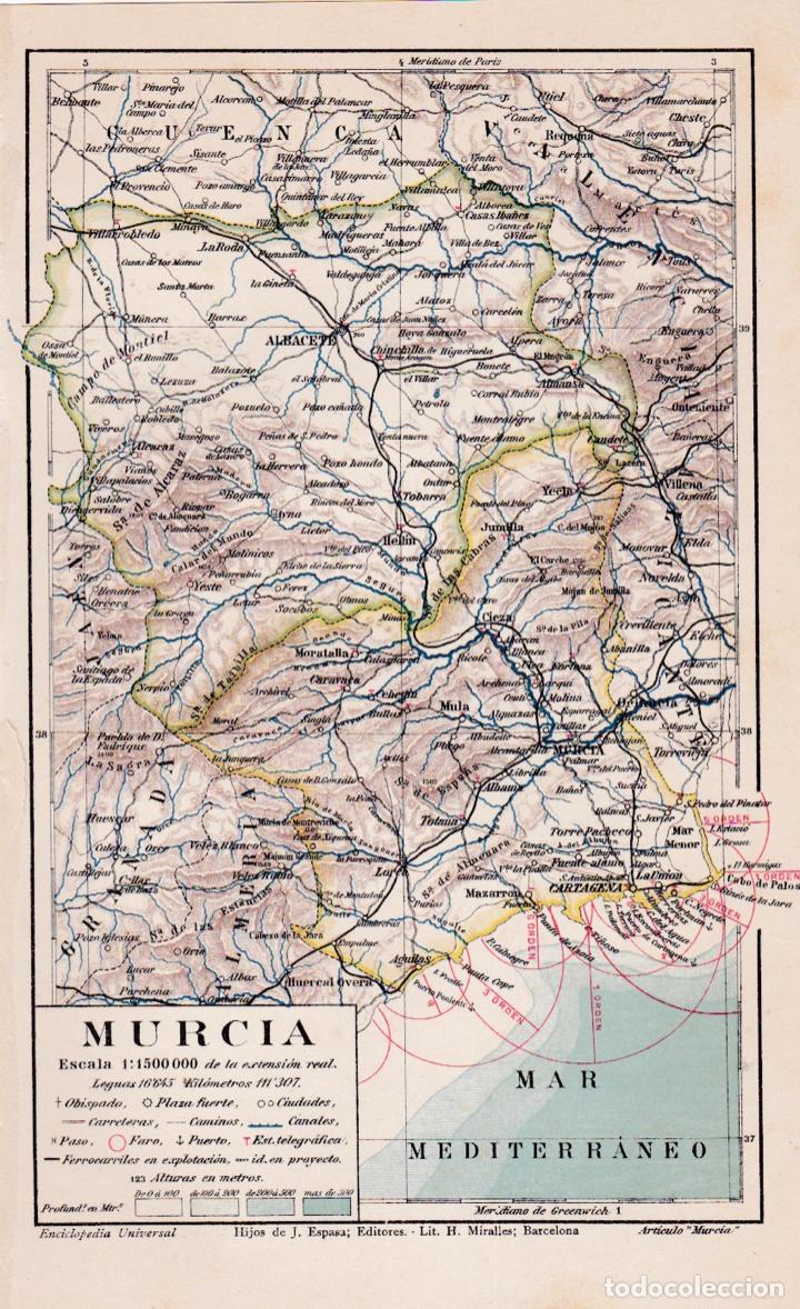 Mapas contempor&acirc;neos: Mapa de Murcia ( provincia )  - 1927
