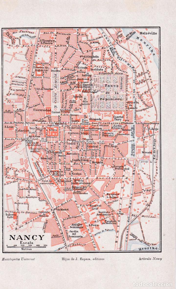 Mapas contempor&aacute;neos: Mapa: Nancy * FRANCIA * - 1927