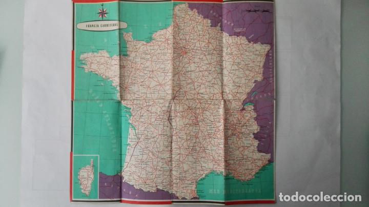 Mappe contemporanee: PLANO MAPA CARRETERAS Y TURISTICO DE FRANCIA, MEDIDAS 77 X 38,5 CM
