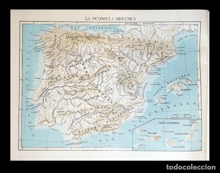 Mapas contempor&aacute;neos: MAPA LA PENINSULA HISPANICA - EDITADO POR VICENS-VIVES - A&Ntilde;O 1961 - 31 X 23 CENTIMETROS