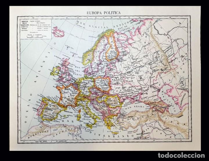 Mapas contempor&aacute;neos: MAPA EUROPA POLITICA - EDITADO POR VICENS-VIVES - A&Ntilde;O 1961 - 31 X 23 CENTIMETROS