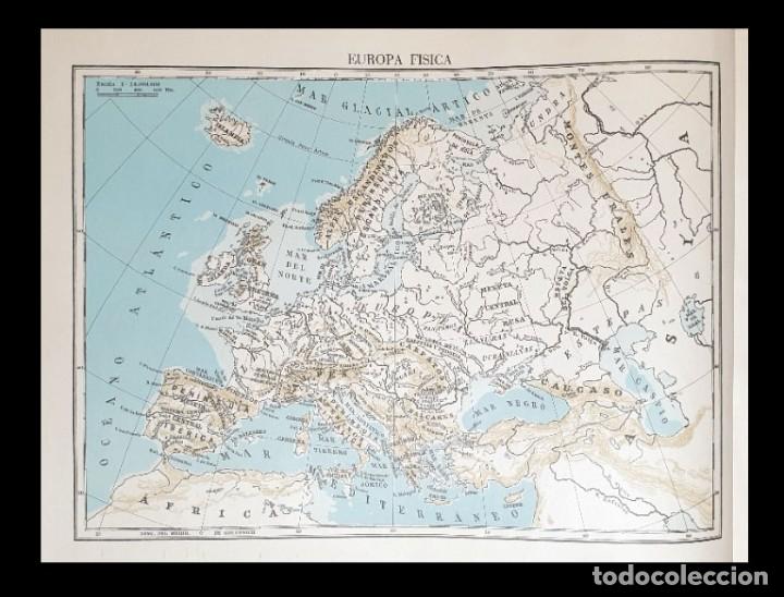 Mapas contempor&aacute;neos: MAPA EUROPA FISICA - EDITADO POR VICENS-VIVES - A&Ntilde;O 1961 - 31 X 23 CENTIMETROS