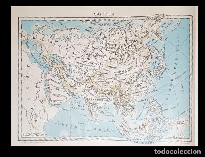 Mapas contempor&aacute;neos: MAPA ASIA FISICA - EDITADO POR VICENS-VIVES - A&Ntilde;O 1961 - 31 X 23 CENTIMETROS