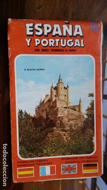 Mappe contemporanee: ESPA&Ntilde;A Y PORTUGAL CON INDICE TOPONIMICO AL DORSO