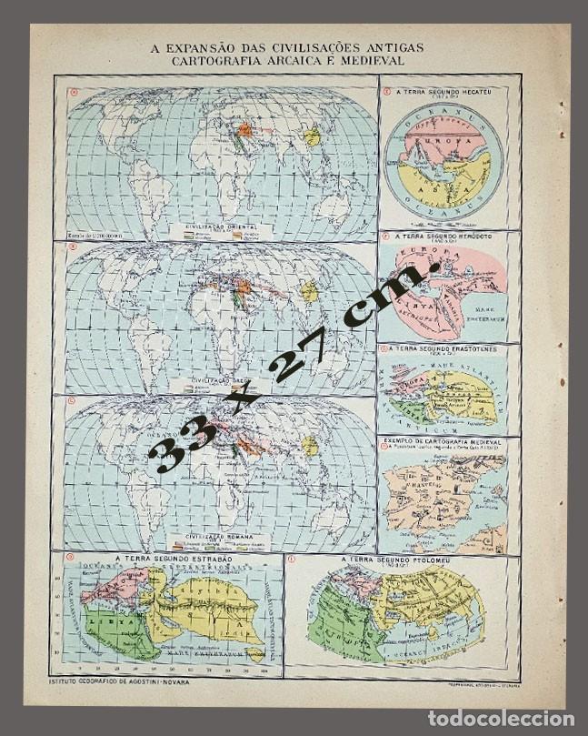 Mapas contempor&aacute;neos: MAPA - EXPANSION DE CIVILIZACIONES ANTIGUAS - Impreso Instituto Geogr&aacute;fico De Agostini, Novara, 1925
