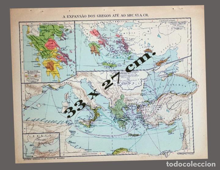 Mapas contempor&acirc;neos: MAPA - GRECIA SIGLO VI ANTES DE CRISTO - Impreso Instituto Geogr&aacute;fico De Agostini, Novara, 1925