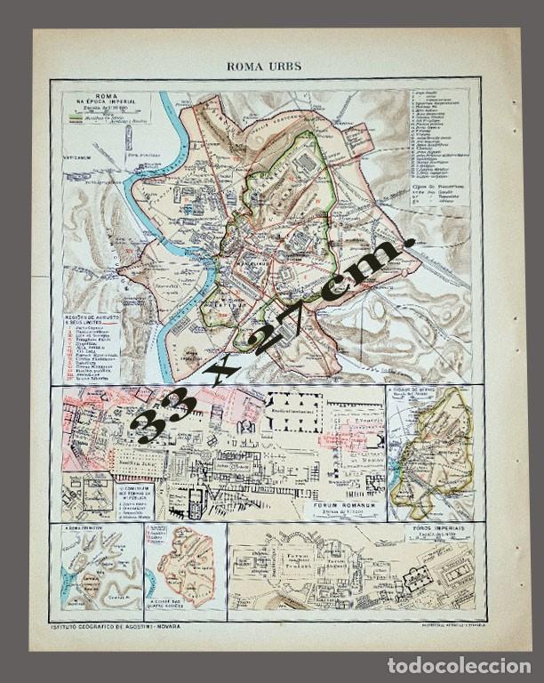 Mapas contempor&acirc;neos: MAPA - ROMA EN EPOCA IMPERIAL - Impreso Instituto Geogr&aacute;fico De Agostini, Novara, 1925