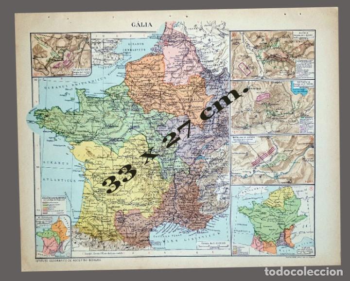 Mapas contempor&aacute;neos: MAPA - GALIA - Impreso Instituto Geogr&aacute;fico De Agostini, Novara, 1925