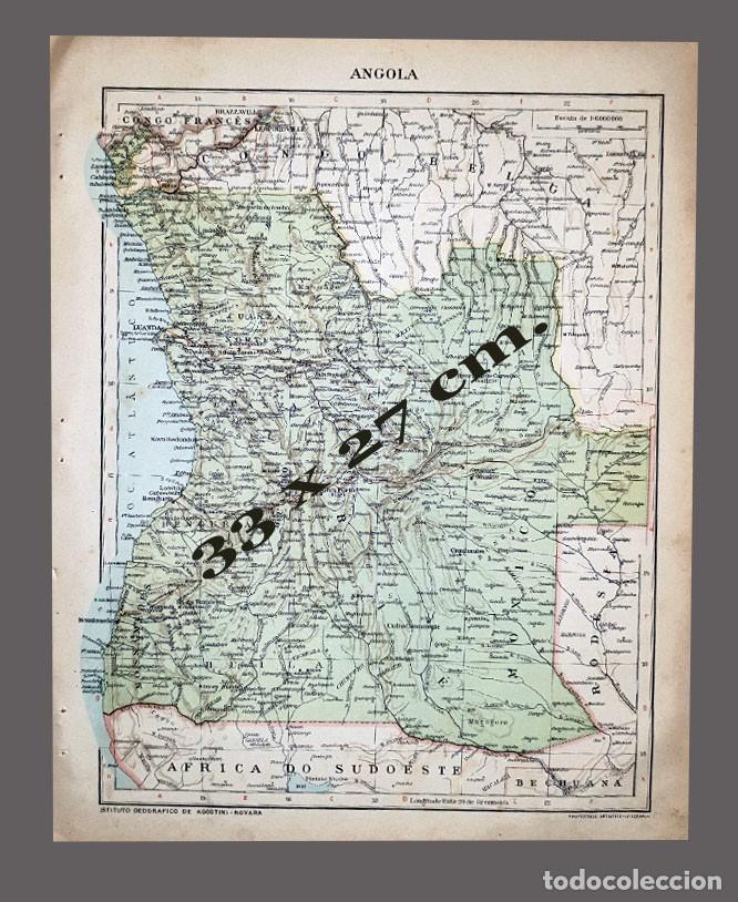 Zeitgen&ouml;ssische Karten: MAPA - ANGOLA - Impreso Instituto Geogr&aacute;fico De Agostini, Novara, 1925