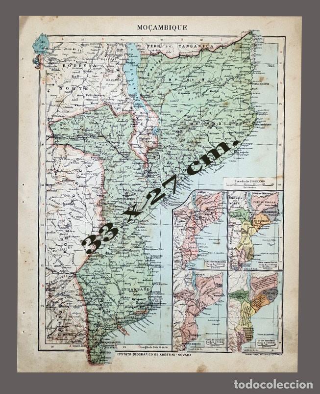 Mapas contempor&aacute;neos: MAPA - MO&Ccedil;AMBIQUE - Impreso Instituto Geogr&aacute;fico De Agostini, Novara, 1925