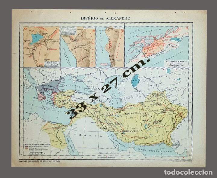 Mapas contempor&aacute;neos: MAPA - IMPERIO DE ALEXANDRE - Impreso Instituto Geogr&aacute;fico De Agostini, Novara, 1925