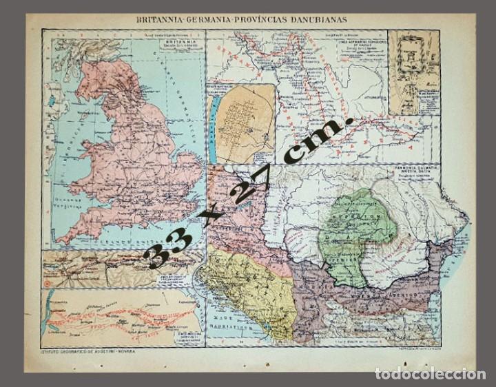 Mapas contempor&aacute;neos: MAPA - BRITANNIA - GERMANIA - PROVINCIAS DANUBIANAS - Instituto Geogr&aacute;fico De Agostini, Novara, 1925