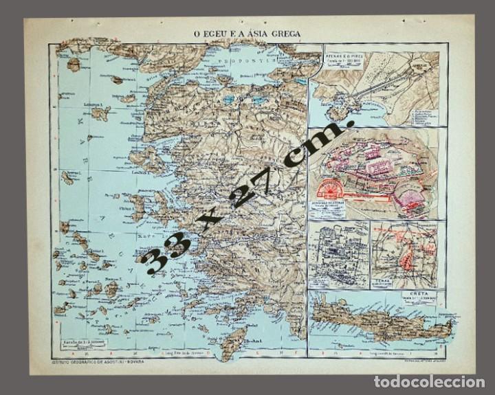 Mapas contempor&aacute;neos: MAPA - EL EGEO Y ASIA GRIEGA - Instituto Geogr&aacute;fico De Agostini, Novara, 1925