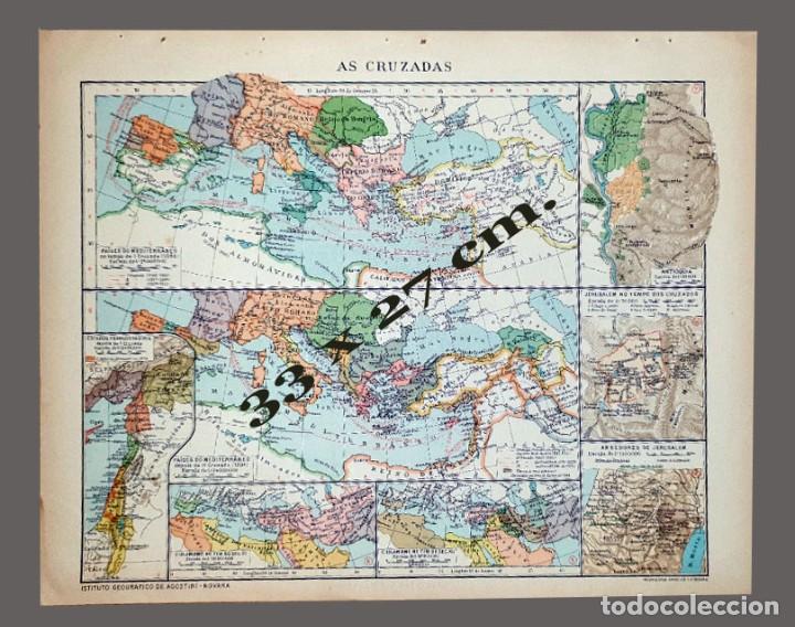 Mapas contempor&aacute;neos: MAPA - LAS CRUZADAS - Instituto Geogr&aacute;fico De Agostini, Novara, 1925